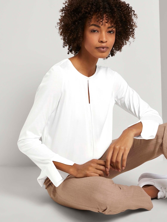 Tunika im Materialmix - Frauen - Whisper White Tunika im Materialmix - Frauen - Whisper White - 5 - Mine to five