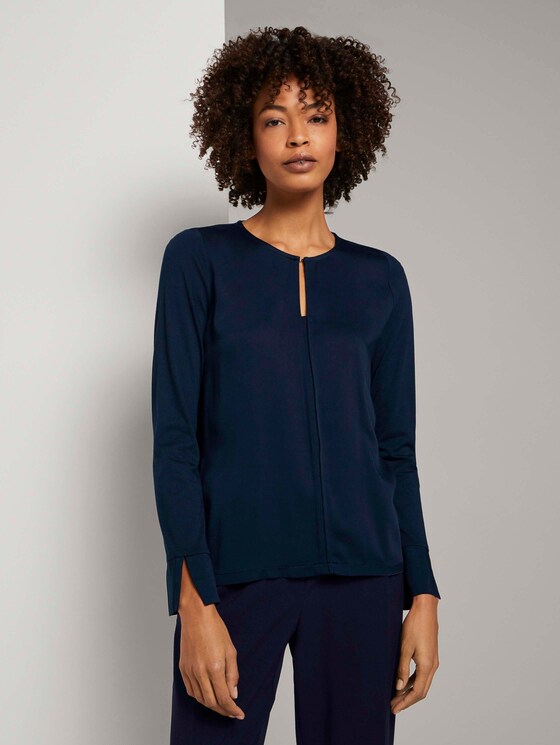 Tunika im Materialmix - Frauen - Sky Captain Blue Tunika im Materialmix - Frauen - Sky Captain Blue - 1 - Mine to five