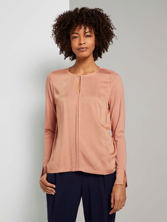 Tunika im Materialmix - Frauen - salmon rose Tunika im Materialmix - Frauen - salmon rose - 1 - Mine to five
