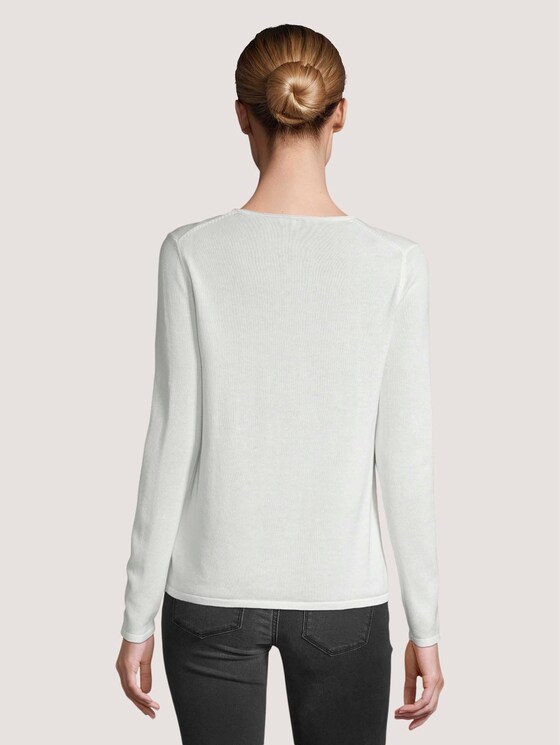 Basic Pullover mit V-Ausschnitt - Frauen - Whisper White Basic Pullover mit V-Ausschnitt - Frauen - Whisper White - 2 - TOM TAILOR
