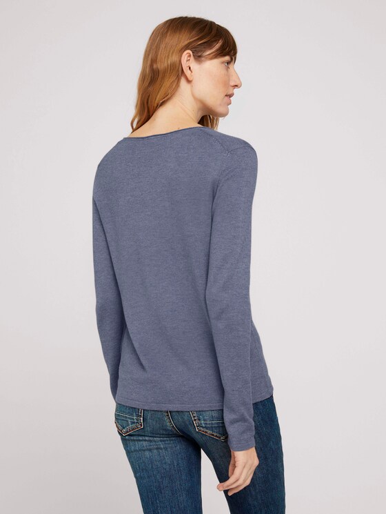 Basic Pullover mit V-Ausschnitt - Frauen - dove grey melange Basic Pullover mit V-Ausschnitt - Frauen - dove grey melange - 2 - TOM TAILOR