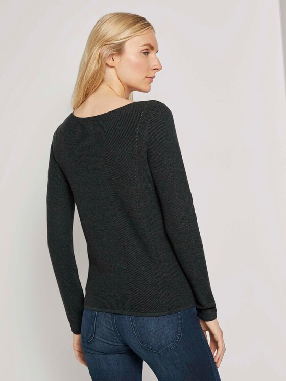 Pullover in Ripp-Optik - Frauen - Coal Grey Melange Pullover in Ripp-Optik - Frauen - Coal Grey Melange - 2 - TOM TAILOR