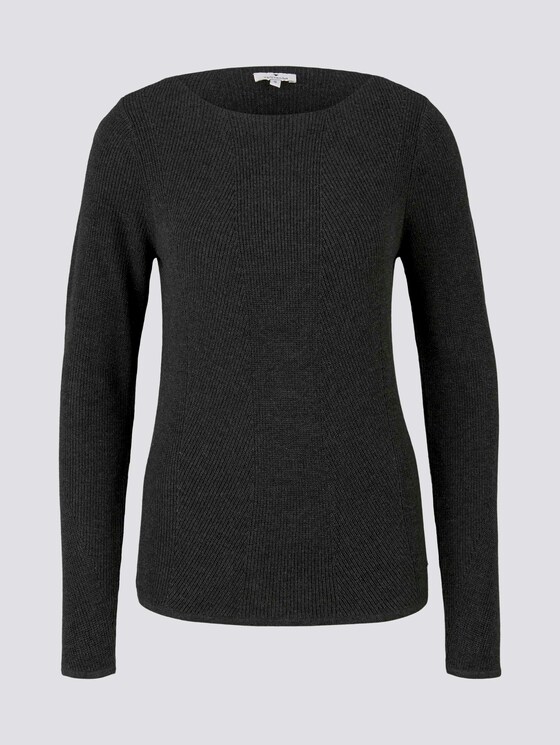 Pullover in Ripp-Optik - Frauen - Coal Grey Melange Pullover in Ripp-Optik - Frauen - Coal Grey Melange - 7 - TOM TAILOR