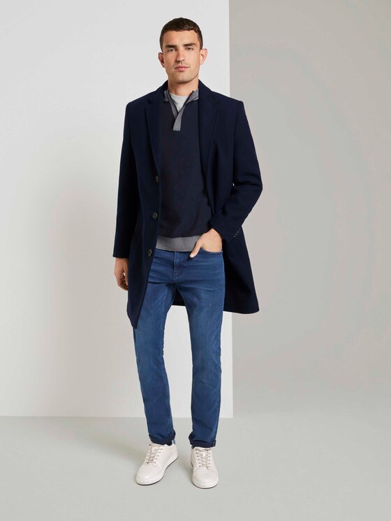 Melierter Pullover mit Troyer-Kragen - Männer - Sky Captain Blue Melierter Pullover mit Troyer-Kragen - Männer - Sky Captain Blue - 3 - TOM TAILOR
