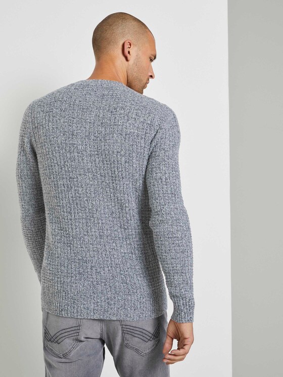 Strukturierter Pullover mit Wollanteil - Männer - Grey Heather Melange Strukturierter Pullover mit Wollanteil - Männer - Grey Heather Melange - 2 - TOM TAILOR