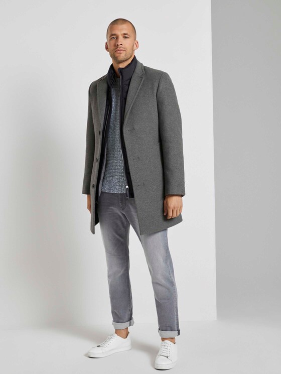 Strukturierter Pullover mit Wollanteil - Männer - Grey Heather Melange Strukturierter Pullover mit Wollanteil - Männer - Grey Heather Melange - 3 - TOM TAILOR