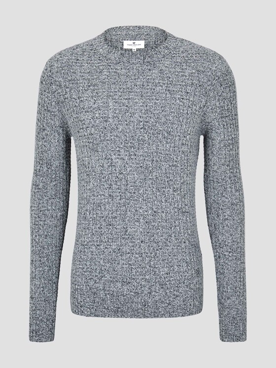 Strukturierter Pullover mit Wollanteil - Männer - Grey Heather Melange Strukturierter Pullover mit Wollanteil - Männer - Grey Heather Melange - 7 - TOM TAILOR