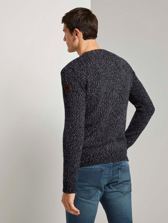 Weicher Pullover in Mélange-Optik - Männer - navy grey mouline Weicher Pullover in Mélange-Optik - Männer - navy grey mouline - 2 - TOM TAILOR
