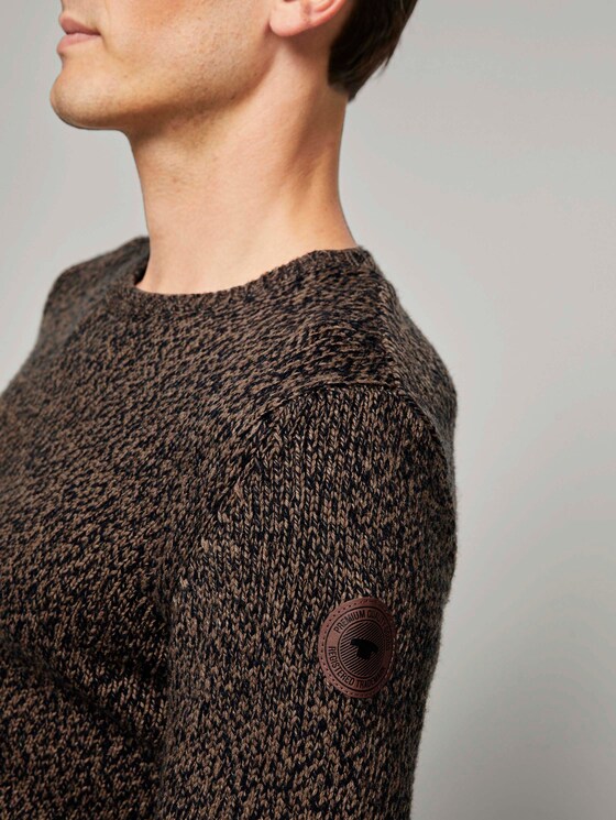 Weicher Pullover in Mélange-Optik - Männer - brown navy mouline Weicher Pullover in Mélange-Optik - Männer - brown navy mouline - 9 - TOM TAILOR