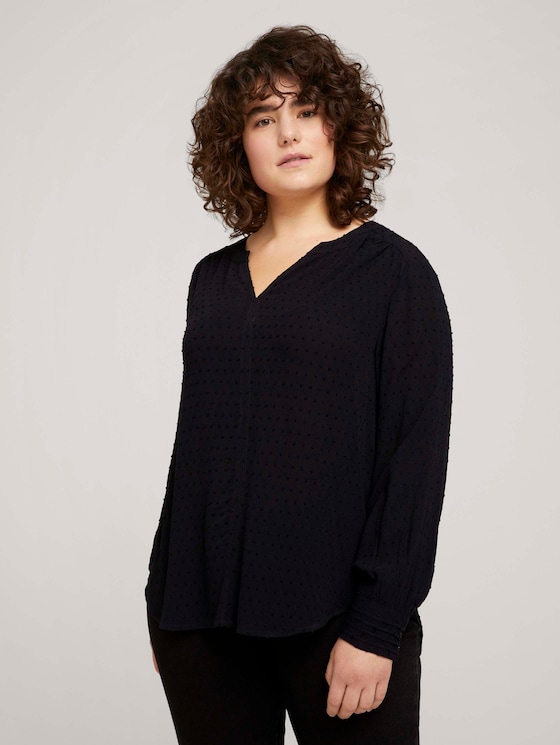 Bluse mit Strukturmuster - Frauen - Deep Black Bluse mit Strukturmuster - Frauen - Deep Black - 1 - My True Me
