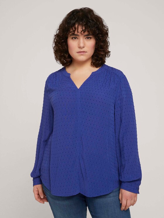 Bluse mit Strukturmuster - Frauen - crest blue Bluse mit Strukturmuster - Frauen - crest blue - 1 - My True Me
