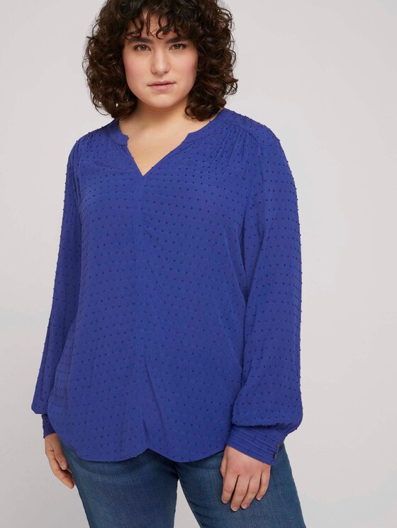 Bluse mit Strukturmuster - Frauen - crest blue Bluse mit Strukturmuster - Frauen - crest blue - 5 - My True Me