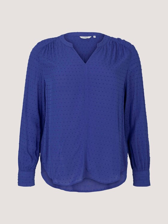 Bluse mit Strukturmuster - Frauen - crest blue Bluse mit Strukturmuster - Frauen - crest blue - 7 - My True Me