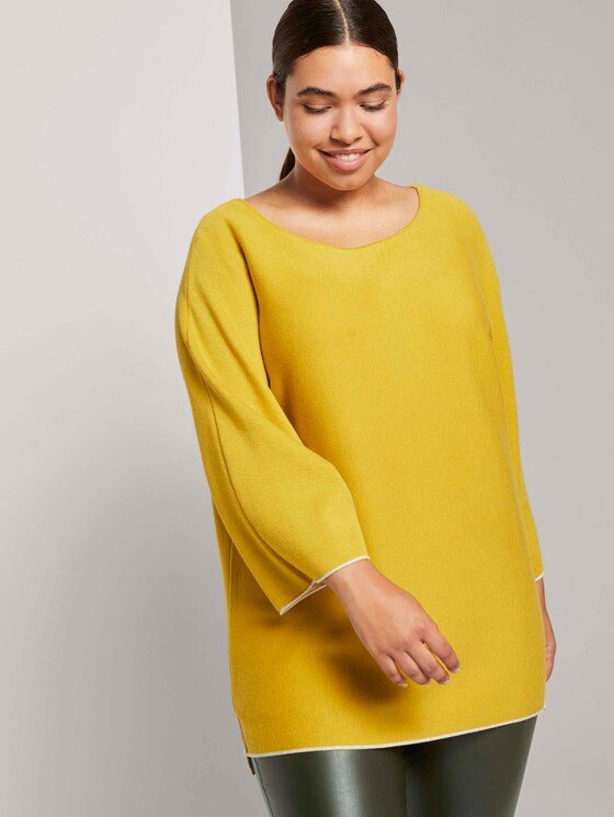 Dubbellaags gebreide trui - Vrouwen - california sand yellow Dubbellaags gebreide trui - Vrouwen - california sand yellow - 5 - My True Me