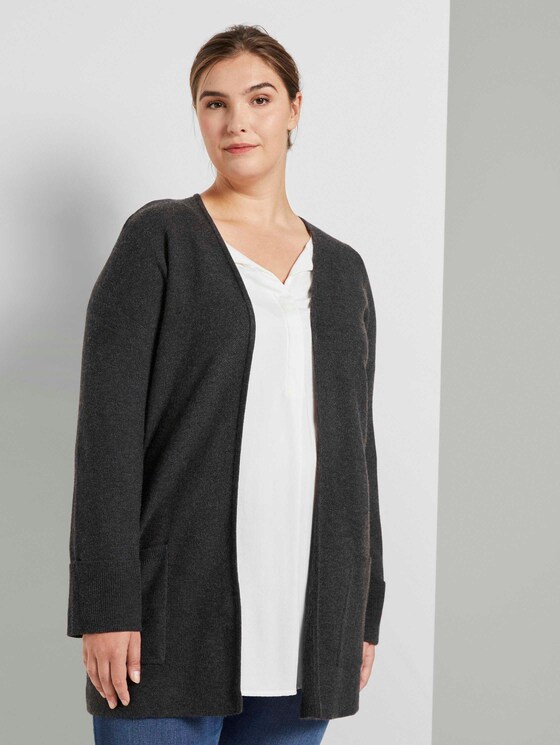 Cardigan mit strukturierter Oberfläche - Frauen - Shale Grey Melange Cardigan mit strukturierter Oberfläche - Frauen - Shale Grey Melange - 1 - My True Me