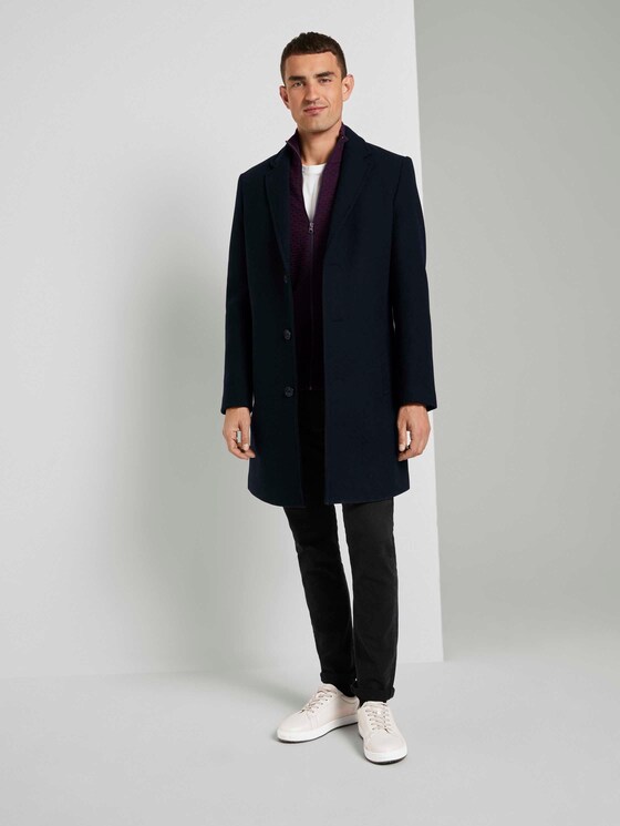 Strukturierte Mouline Strickjacke - Männer - navy bordeux knitted structure Strukturierte Mouline Strickjacke - Männer - navy bordeux knitted structure - 3 - TOM TAILOR