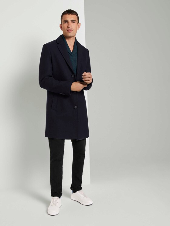 Strukturierter Mouline Pullover mit Schalkragen - Männer - navy green knitted structure Strukturierter Mouline Pullover mit Schalkragen - Männer - navy green knitted structure - 3 - TOM TAILOR