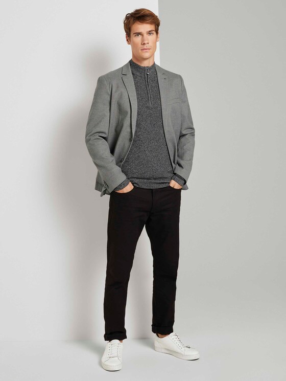 Fein strukturierter Troyer Pullover - Männer - Black Fein strukturierter Troyer Pullover - Männer - Black - 3 - TOM TAILOR