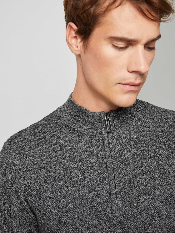 Fein strukturierter Troyer Pullover - Männer - Black Fein strukturierter Troyer Pullover - Männer - Black - 9 - TOM TAILOR