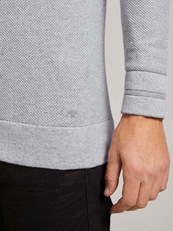 Fein strukturierter Pullover - Männer - Grey Heather Melange Fein strukturierter Pullover - Männer - Grey Heather Melange - 10 - TOM TAILOR