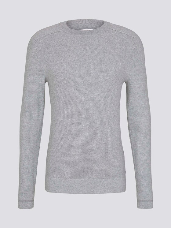 Fein strukturierter Pullover - Männer - Grey Heather Melange Fein strukturierter Pullover - Männer - Grey Heather Melange - 7 - TOM TAILOR