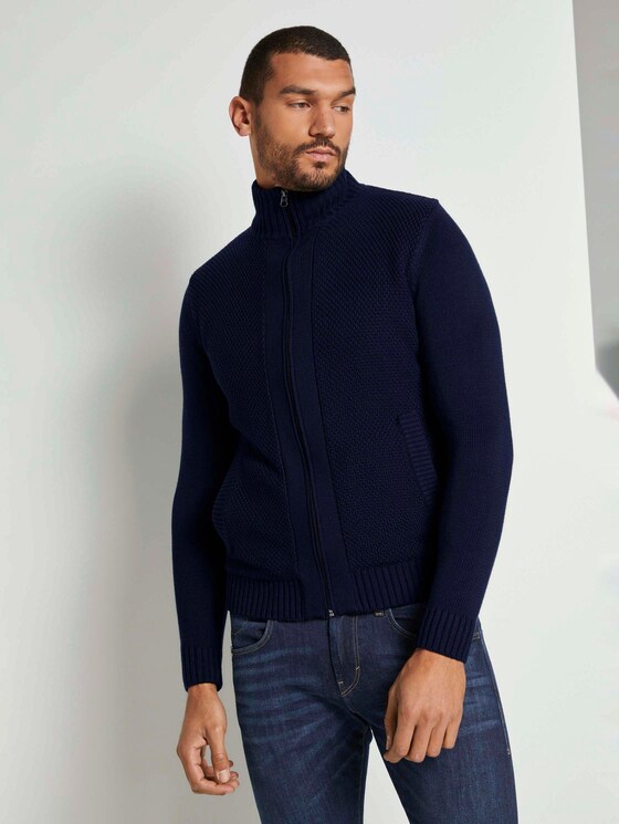 Strickjacke mit Innenfutter - Männer - Sky Captain Blue Strickjacke mit Innenfutter - Männer - Sky Captain Blue - 1 - TOM TAILOR
