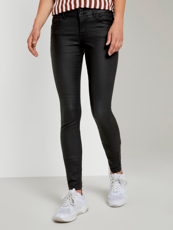 Jona Extra Skinny Jeans in Lederoptik - Frauen - coated black denim Jona Extra Skinny Jeans in Lederoptik - Frauen - coated black denim - 1 - TOM TAILOR Denim