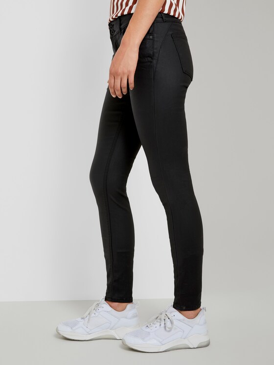 Jona Extra Skinny Jeans in Lederoptik - Frauen - coated black denim Jona Extra Skinny Jeans in Lederoptik - Frauen - coated black denim - 11 - TOM TAILOR Denim
