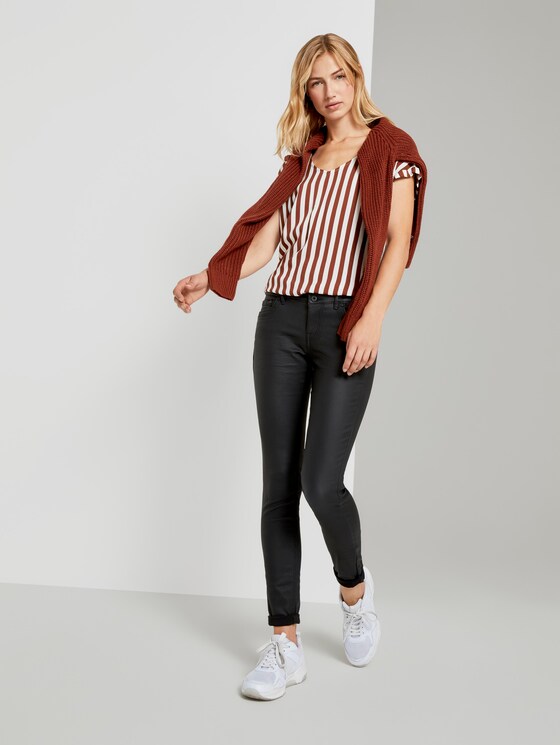 Jona Extra Skinny Jeans in Lederoptik - Frauen - coated black denim Jona Extra Skinny Jeans in Lederoptik - Frauen - coated black denim - 3 - TOM TAILOR Denim