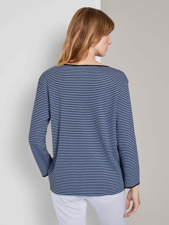 Langarmshirt - Frauen - blue navy popcorn structure Langarmshirt - Frauen - blue navy popcorn structure - 2 - TOM TAILOR