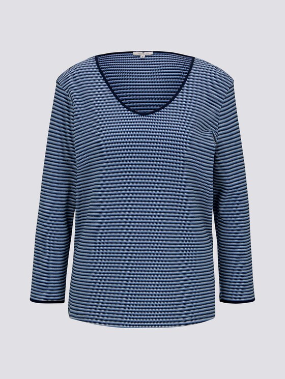 Langarmshirt - Frauen - blue navy popcorn structure Langarmshirt - Frauen - blue navy popcorn structure - 7 - TOM TAILOR