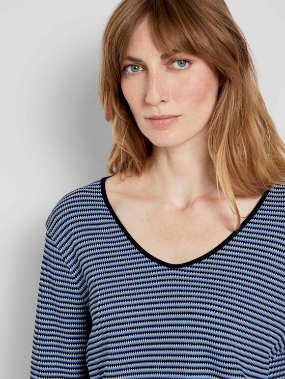 Langarmshirt - Frauen - blue navy popcorn structure Langarmshirt - Frauen - blue navy popcorn structure - 9 - TOM TAILOR