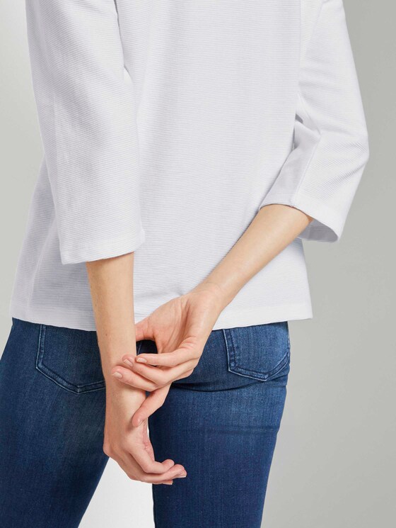 3/4 Arm Shirt mit Ottoman Struktur - Frauen - Whisper White 3/4 Arm Shirt mit Ottoman Struktur - Frauen - Whisper White - 10 - TOM TAILOR