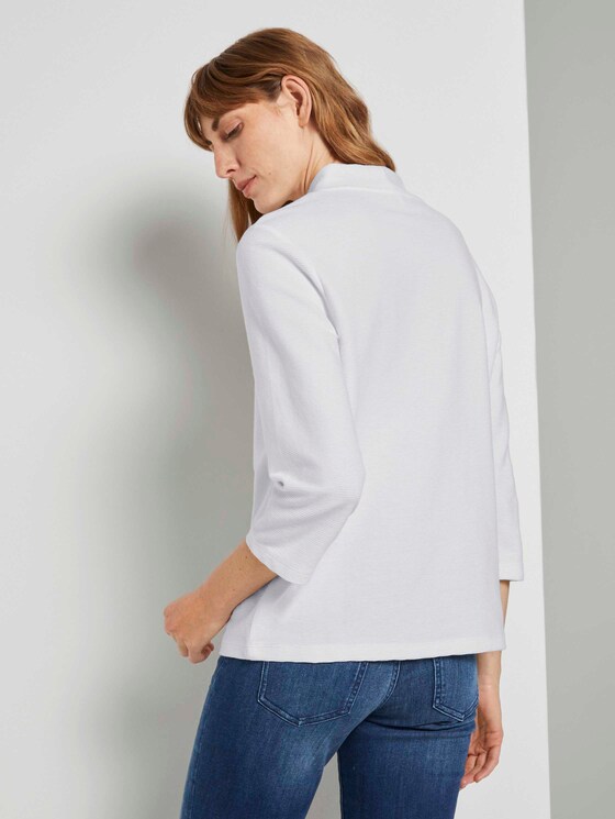 3/4 Arm Shirt mit Ottoman Struktur - Frauen - Whisper White 3/4 Arm Shirt mit Ottoman Struktur - Frauen - Whisper White - 2 - TOM TAILOR