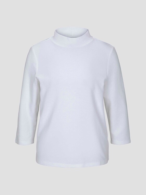 3/4 Arm Shirt mit Ottoman Struktur - Frauen - Whisper White 3/4 Arm Shirt mit Ottoman Struktur - Frauen - Whisper White - 7 - TOM TAILOR