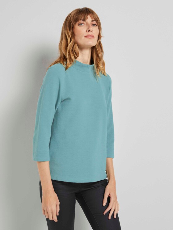3/4 Arm Shirt mit Ottoman Struktur - Frauen - Salvia 3/4 Arm Shirt mit Ottoman Struktur - Frauen - Salvia - 1 - TOM TAILOR