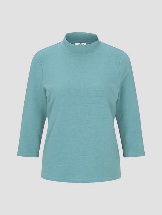 3/4 Arm Shirt mit Ottoman Struktur - Frauen - Salvia 3/4 Arm Shirt mit Ottoman Struktur - Frauen - Salvia - 7 - TOM TAILOR