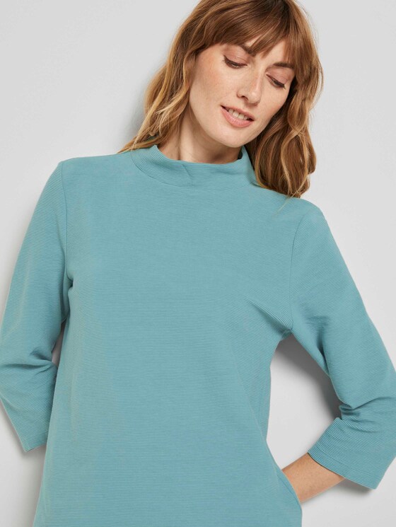 3/4 Arm Shirt mit Ottoman Struktur - Frauen - Salvia 3/4 Arm Shirt mit Ottoman Struktur - Frauen - Salvia - 9 - TOM TAILOR