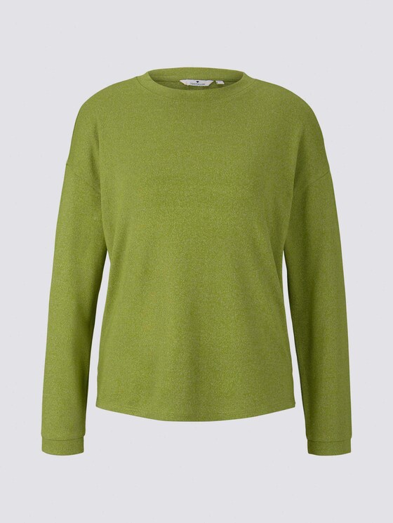 Langarmshirt in Melange Optik - Frauen - wood green melange Langarmshirt in Melange Optik - Frauen - wood green melange - 7 - TOM TAILOR