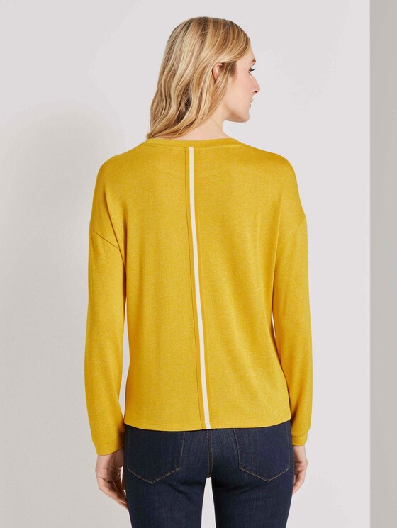 Long-sleeved shirt in a melange look (Yellow) - from TOM ...