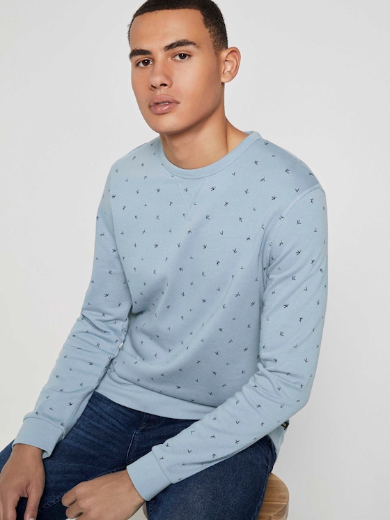 Gemustertes Sweatshirt - Männer - blue organic leaf print Gemustertes Sweatshirt - Männer - blue organic leaf print - 5 - TOM TAILOR Denim