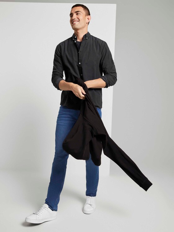 Fein gemustertes Hemd - Männer - black by burgundy white dobby Fein gemustertes Hemd - Männer - black by burgundy white dobby - 3 - TOM TAILOR