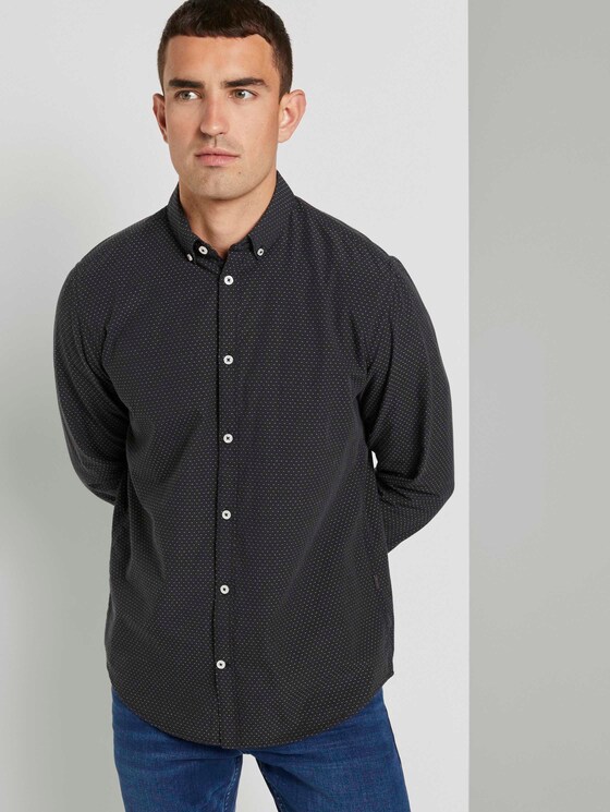 Fein gemustertes Hemd - Männer - black by burgundy white dobby Fein gemustertes Hemd - Männer - black by burgundy white dobby - 5 - TOM TAILOR