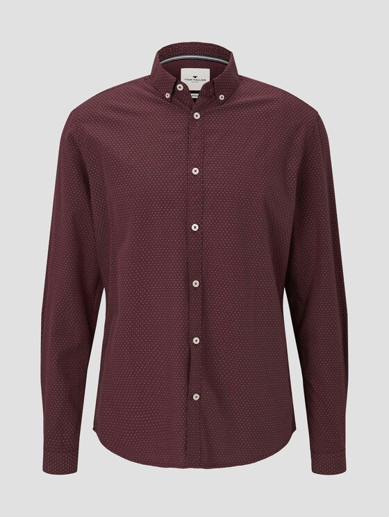 Fein gemustertes Hemd - Männer - burgundy with blue white dobby Fein gemustertes Hemd - Männer - burgundy with blue white dobby - 7 - TOM TAILOR