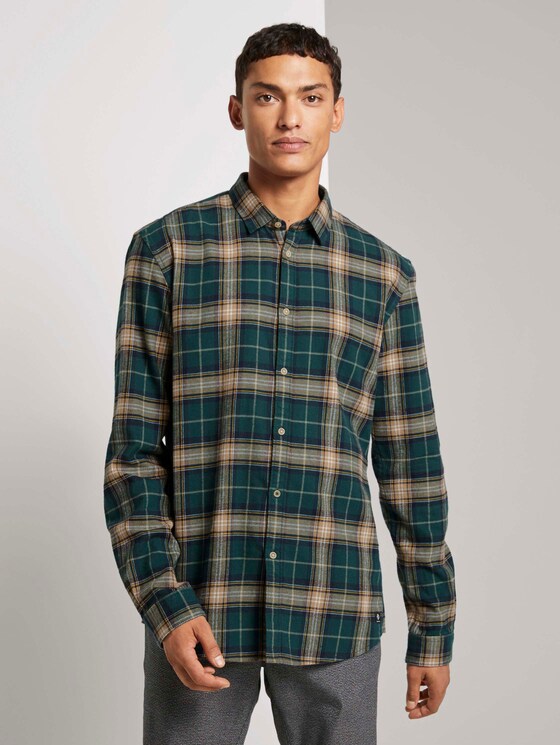 Kariertes Hemd - Männer - green multicolor check Kariertes Hemd - Männer - green multicolor check - 1 - TOM TAILOR Denim