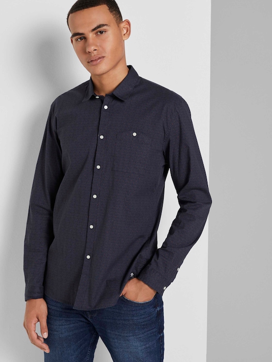 Gemustertes Stretch-Hemd - Männer - navy grid triangle print Gemustertes Stretch-Hemd - Männer - navy grid triangle print - 5 - TOM TAILOR Denim