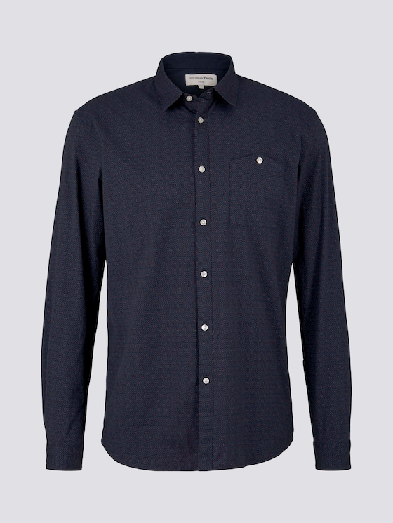 Gemustertes Stretch-Hemd - Männer - navy grid triangle print Gemustertes Stretch-Hemd - Männer - navy grid triangle print - 7 - TOM TAILOR Denim