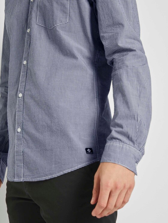 Gemustertes Hemd Slim Fit - Männer - navy white mini vichy Gemustertes Hemd Slim Fit - Männer - navy white mini vichy - 10 - TOM TAILOR Denim
