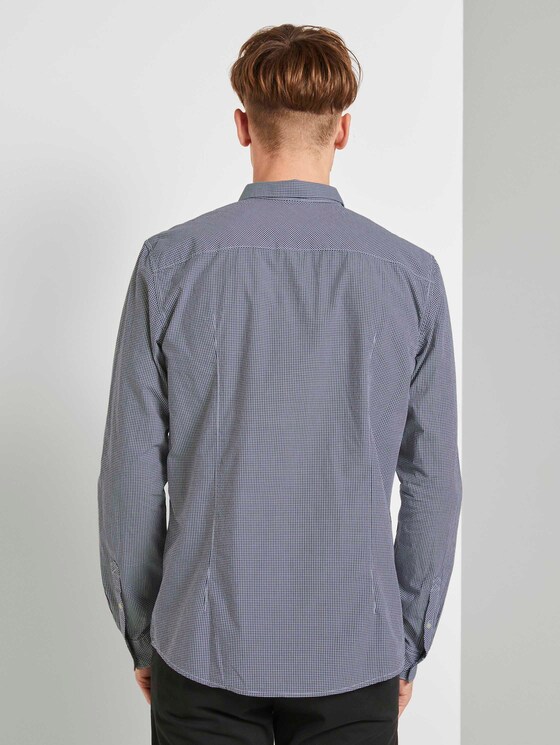 Gemustertes Hemd Slim Fit - Männer - navy white mini vichy Gemustertes Hemd Slim Fit - Männer - navy white mini vichy - 2 - TOM TAILOR Denim