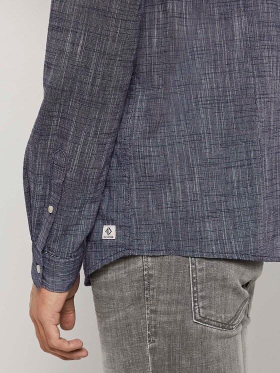 Feines Slim Fit Hemd - Männer - Black Iris Blue Feines Slim Fit Hemd - Männer - Black Iris Blue - 10 - TOM TAILOR Denim
